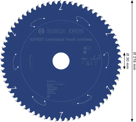 Bosch EXPERT lamineeritud paneelide akuga ringsae tera 216 mm.